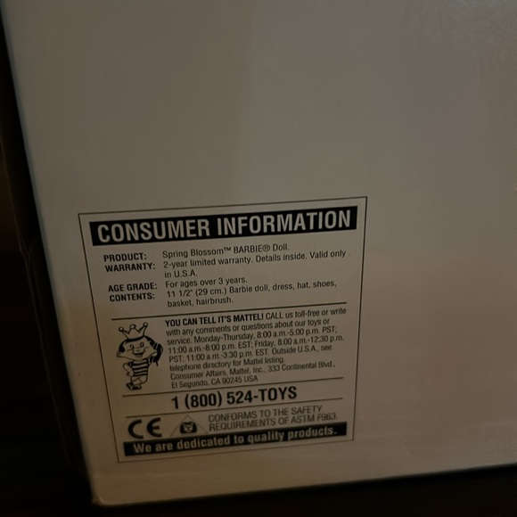 Avon Exclusive NWT/NIB Spring Blossom Barbie 11.5 Inch 1995 - Picture 6 of 10